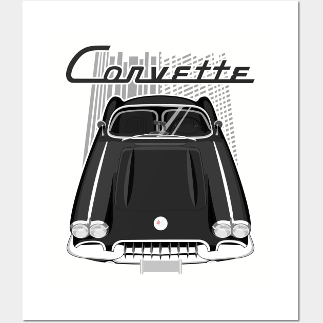 Corvette C1 1958-1960 - Black Wall Art by V8social